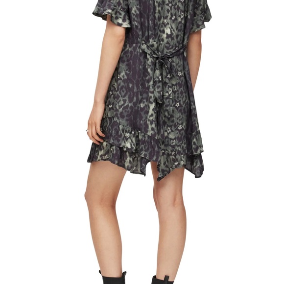 All saints Frankie Celia Leopard Star Minidress SZ 8 - Picture 4 of 5